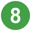 Eo circle green white number-8.svg