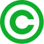 Green copyright symbol
