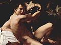 Michelangelo Merisi da Caravaggio, Saint John the Baptist (Youth with a Ram) (c. 1602, detail, Yorck Project).jpg