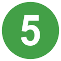 Eo circle green white number-5.svg