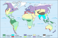 Map world climate zones (simplified to 10)-fr.svg